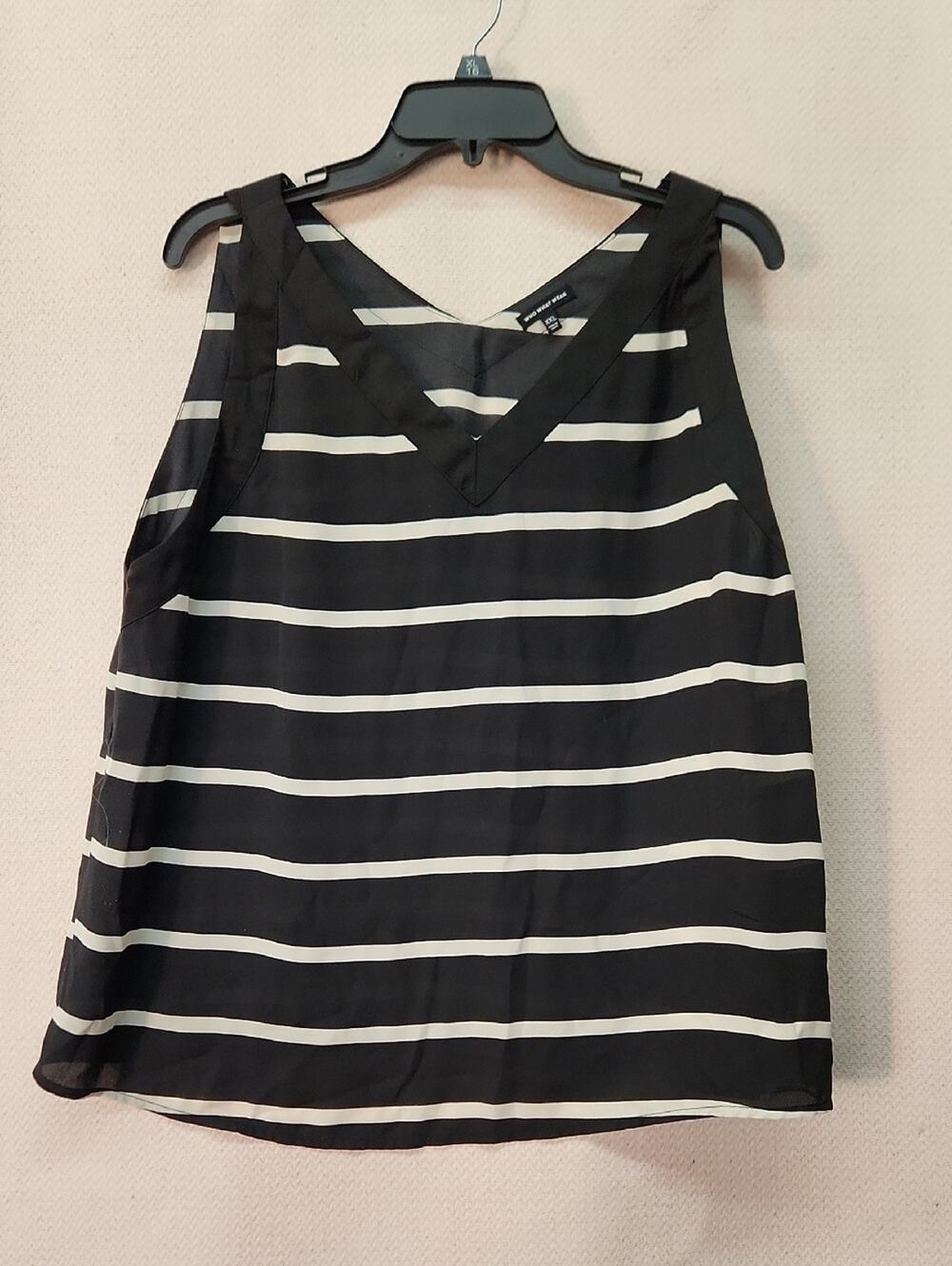 🚨2/$25 or 5/$50🚨Who What Wear Black & White Striped V-Neck Sleeveless Camisole